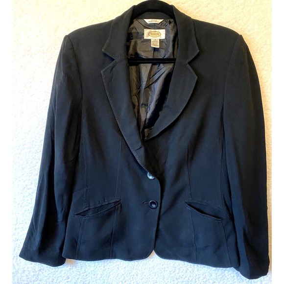 Talbots Jackets & Blazers - Talbots‎ Womens Three Button Lined Blazer Black Size 6 Italian Fabric